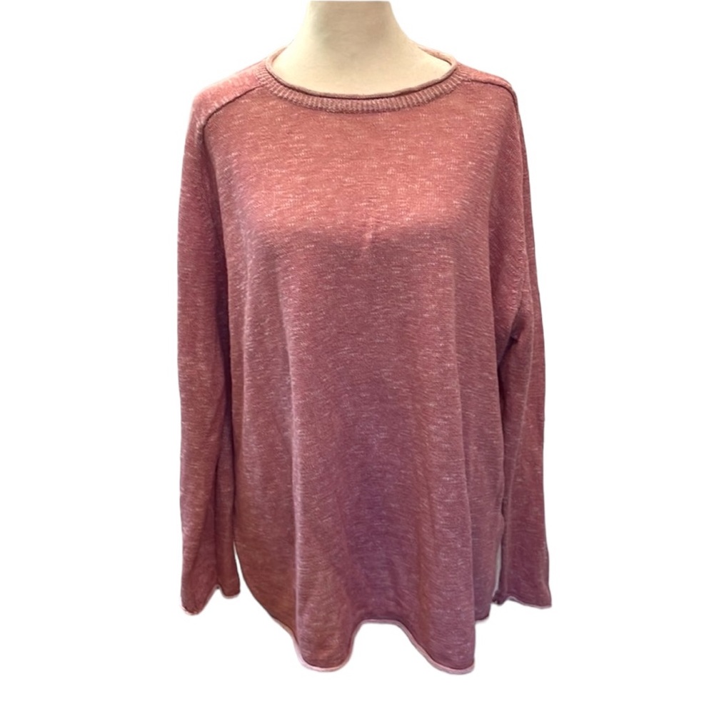 Eileen Fisher L/S Crewneck Linen/Cotton Blend Sweater. Pink. Size L. EUC